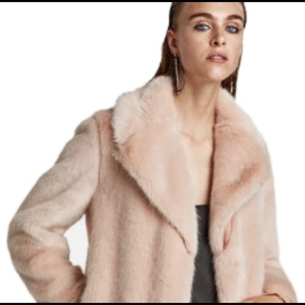 Pink Faux Fur Coat